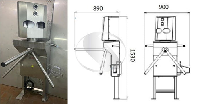 Станція гігієни з модулем автоматичної дезінфекції кистей рук